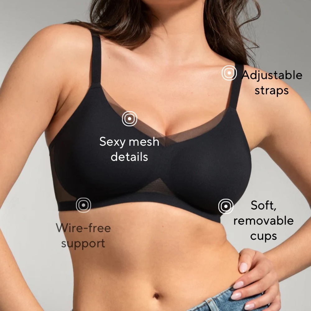 HoneyLove Black Crossover Wireless Full Coverage Bra Size 1X